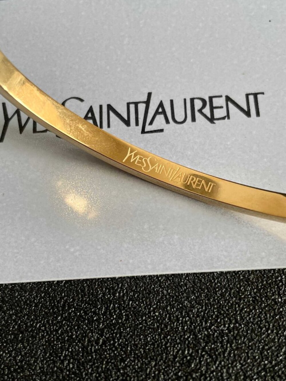 Yves Saint Laurent Engraved Letter Narrow Bangle - Picture 6 of 7